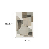 10' X 13' Beige Geometric Power Loom Stain Resistant Area Rug - Homeroots - Flyclothing LLC