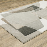 10' X 13' Beige Geometric Power Loom Stain Resistant Area Rug - Homeroots