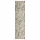 2' X 8' Beige And Ivory Geometric Power Loom Runner Rug - Homeroots - Flyclothing LLC