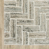 2' X 8' Beige And Ivory Geometric Power Loom Runner Rug - Homeroots - Flyclothing LLC