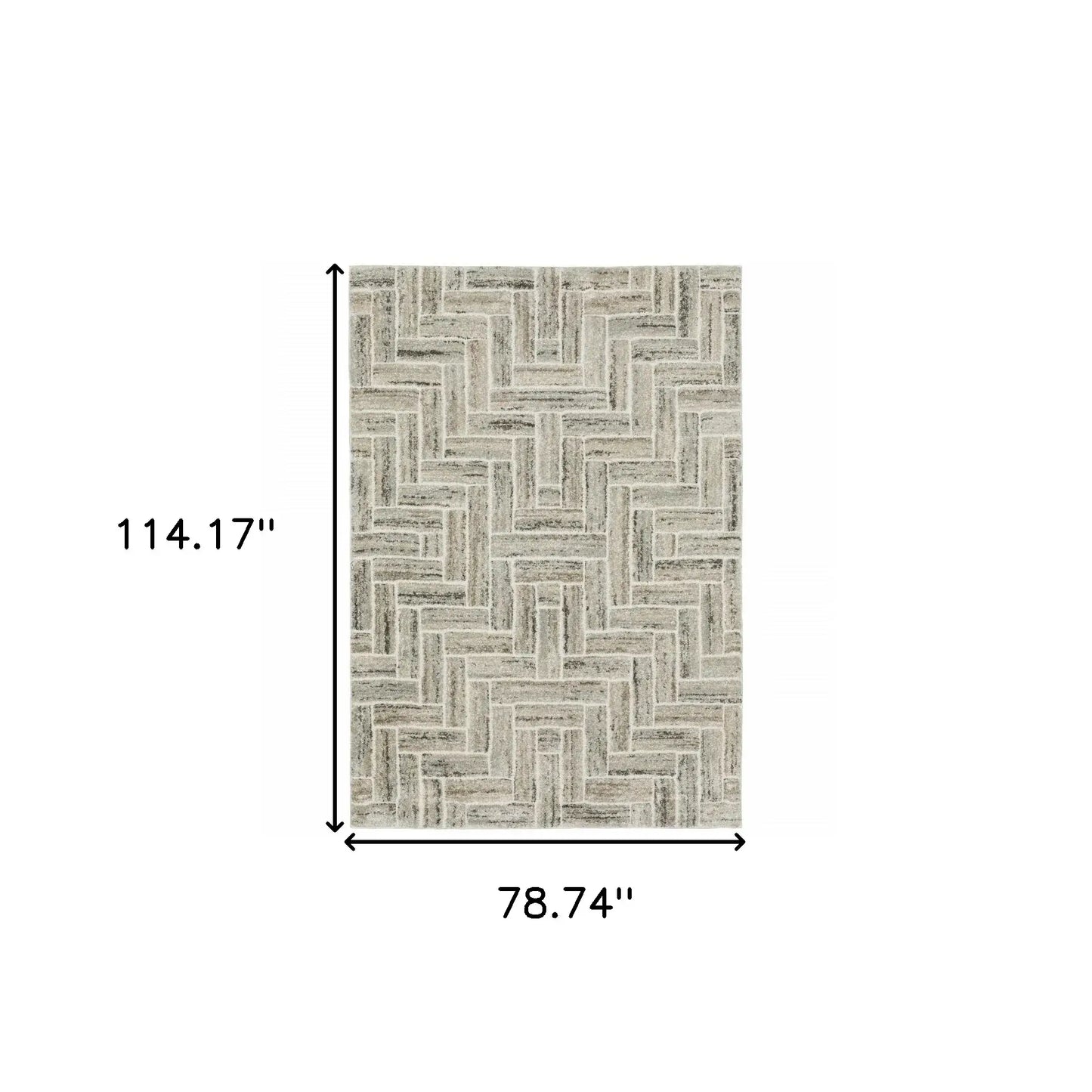 6' X 9' Ivory Beige Grey Brown Pale Blue And Charcoal Geometric Power Loom Stain Resistant Area Rug - Homeroots - Flyclothing LLC