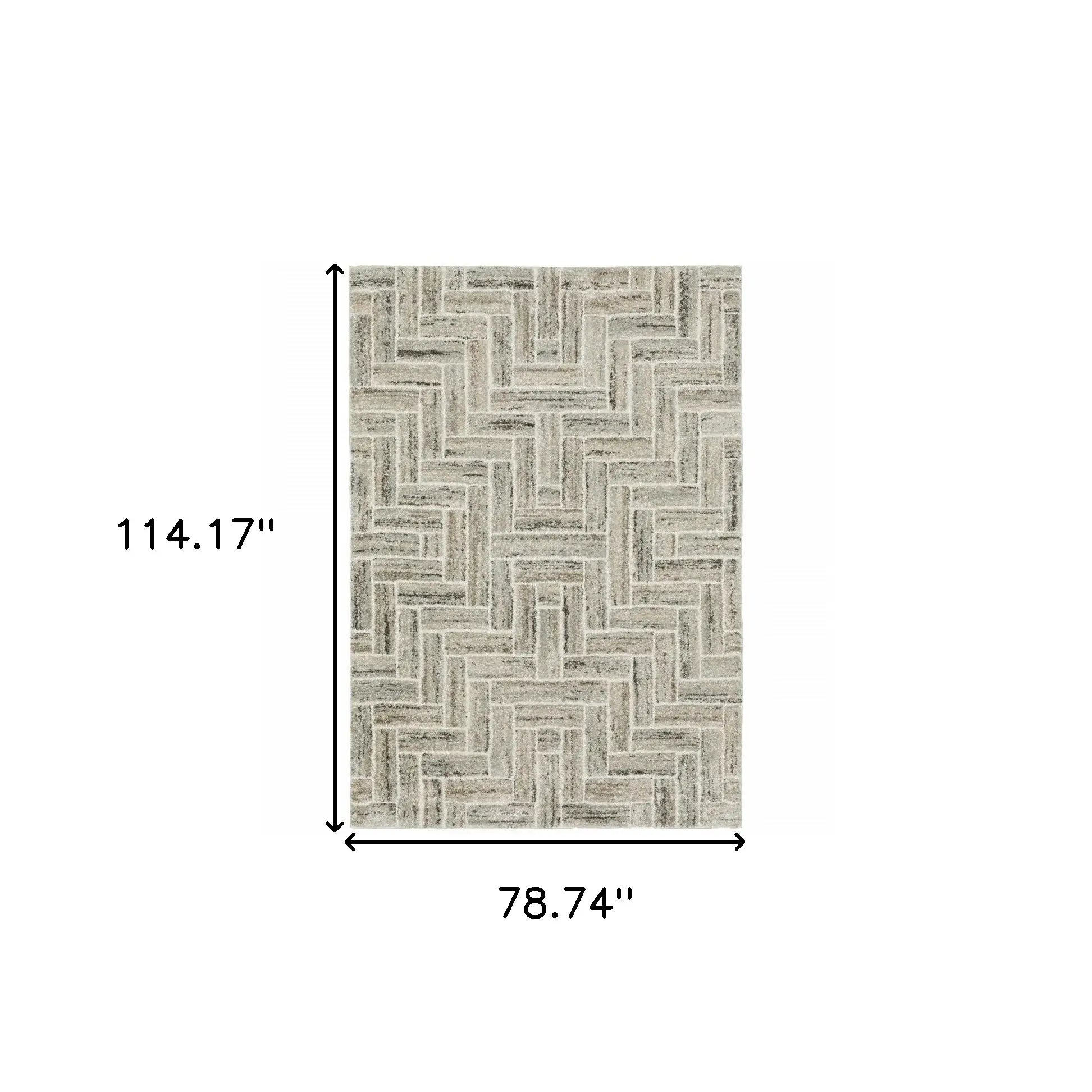 6' X 9' Ivory Beige Grey Brown Pale Blue And Charcoal Geometric Power Loom Stain Resistant Area Rug - Homeroots - Flyclothing LLC