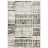 3' X 5' Grey Charcoal Ivory Tan Brown And Beige Geometric Power Loom Stain Resistant Area Rug - Homeroots - Flyclothing LLC
