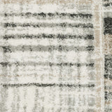 10' X 13' Grey Charcoal Ivory Tan Brown And Beige Geometric Power Loom Stain Resistant Area Rug - Homeroots