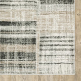 10' X 13' Grey Charcoal Ivory Tan Brown And Beige Geometric Power Loom Stain Resistant Area Rug - Homeroots - Flyclothing LLC