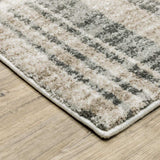 10' X 13' Grey Charcoal Ivory Tan Brown And Beige Geometric Power Loom Stain Resistant Area Rug - Homeroots - Flyclothing LLC