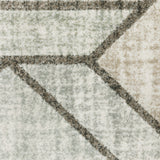 5' X 8' Gray And Ivory Geometric Power Loom Area Rug - Homeroots