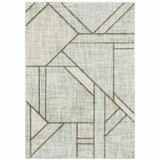 6' X 9' Gray And Ivory Geometric Power Loom Area Rug - Homeroots - Flyclothing LLC