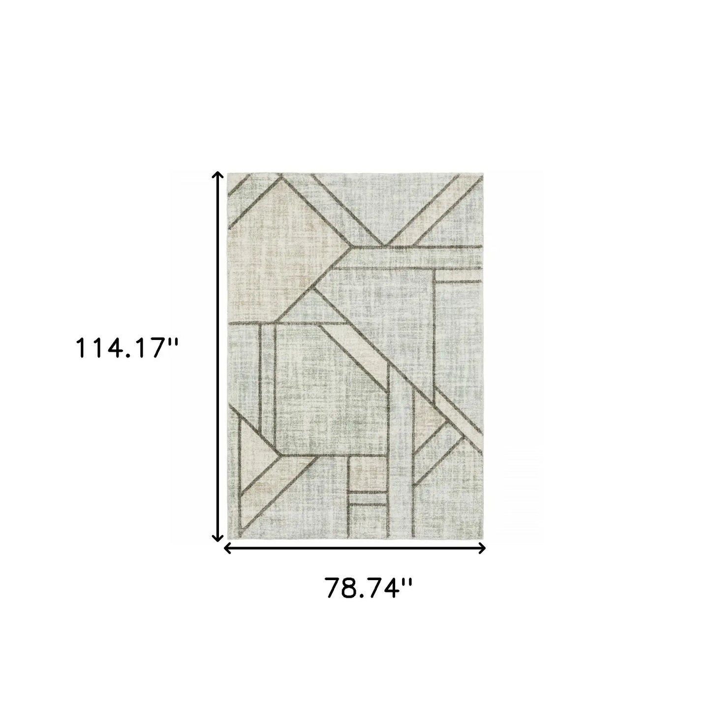 6' X 9' Gray And Ivory Geometric Power Loom Area Rug - Homeroots - Flyclothing LLC