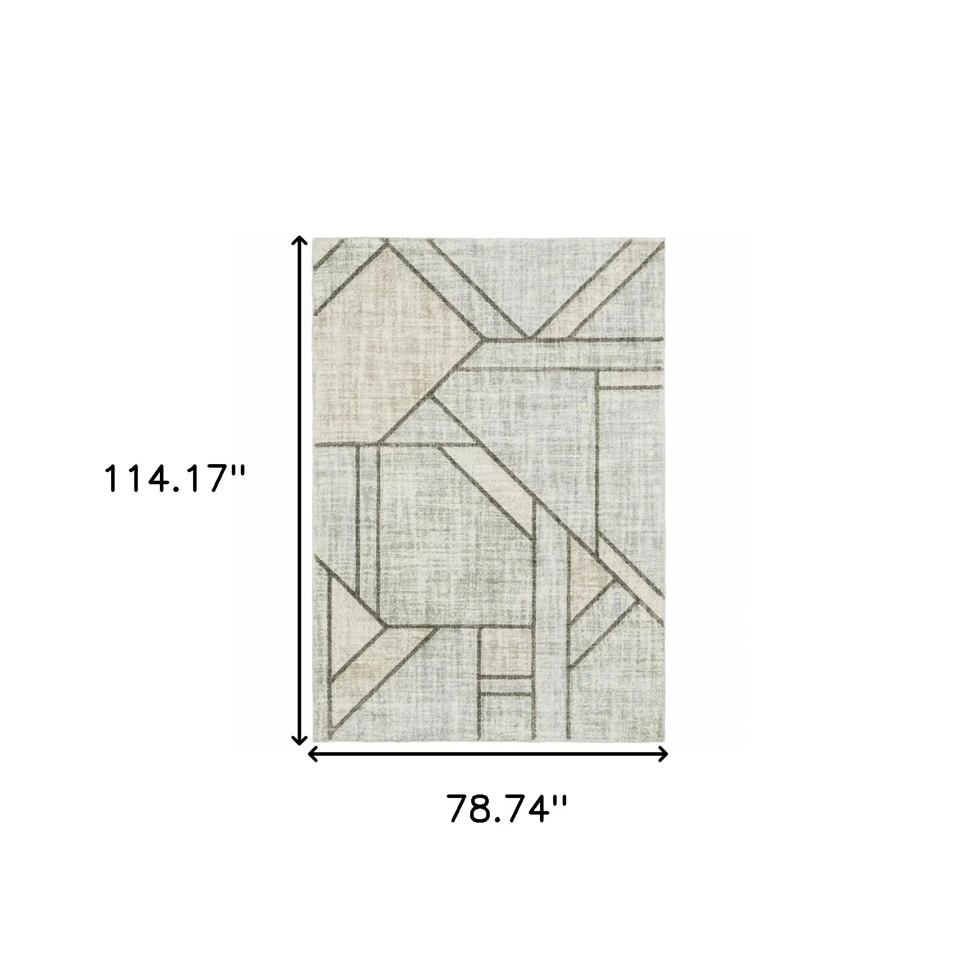 6' X 9' Gray And Ivory Geometric Power Loom Area Rug - Homeroots - Flyclothing LLC