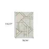 6' X 9' Gray And Ivory Geometric Power Loom Area Rug - Homeroots - Flyclothing LLC
