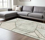 6' X 9' Gray And Ivory Geometric Power Loom Area Rug - Homeroots - Flyclothing LLC
