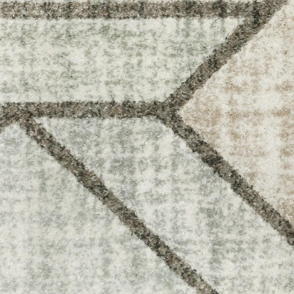 6' X 9' Gray And Ivory Geometric Power Loom Area Rug - Homeroots - Flyclothing LLC