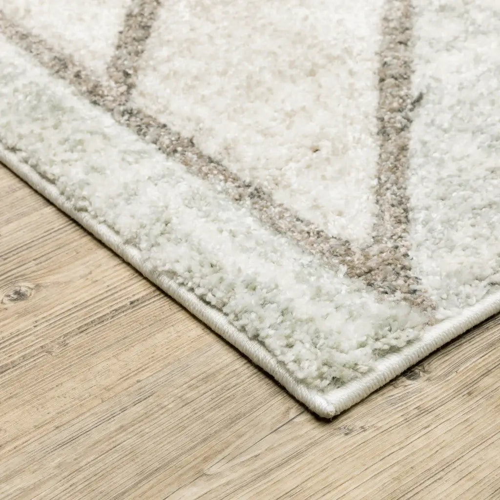 10' X 13' Gray And Ivory Geometric Power Loom Area Rug - Homeroots - Flyclothing LLC