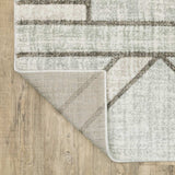10' X 13' Gray And Ivory Geometric Power Loom Area Rug - Homeroots - Flyclothing LLC