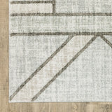 10' X 13' Gray And Ivory Geometric Power Loom Area Rug - Homeroots - Flyclothing LLC