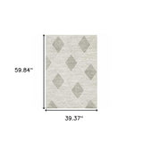 3' X 5' Grey And Ivory Geometric Power Loom Stain Resistant Area Rug - Homeroots - Flyclothing LLC