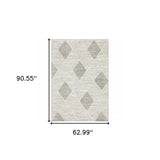 5' X 8' Grey And Ivory Geometric Power Loom Stain Resistant Area Rug - Homeroots - Flyclothing LLC