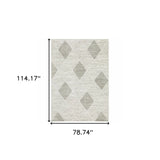 6' X 9' Grey And Ivory Geometric Power Loom Stain Resistant Area Rug - Homeroots - Flyclothing LLC