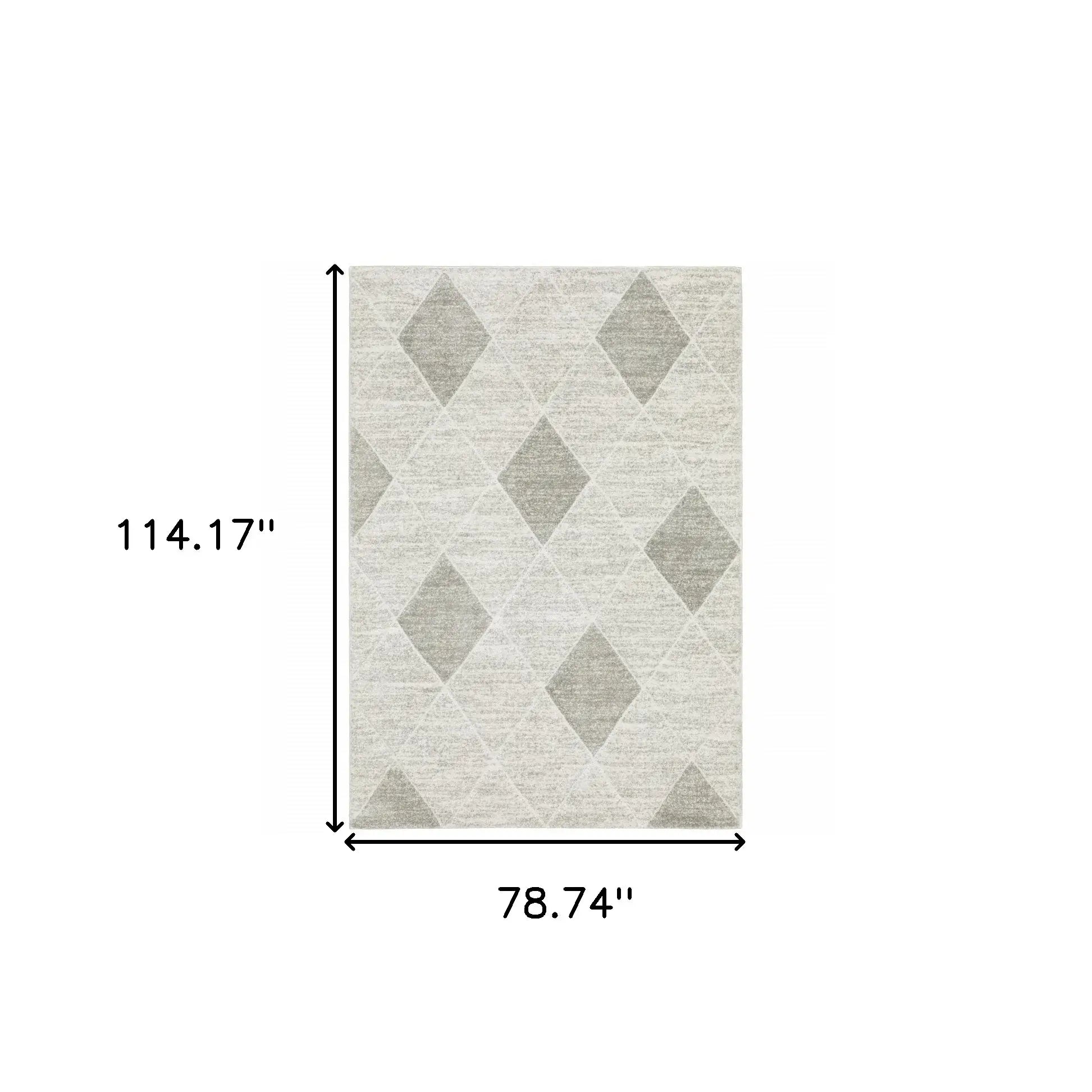 6' X 9' Grey And Ivory Geometric Power Loom Stain Resistant Area Rug - Homeroots - Flyclothing LLC