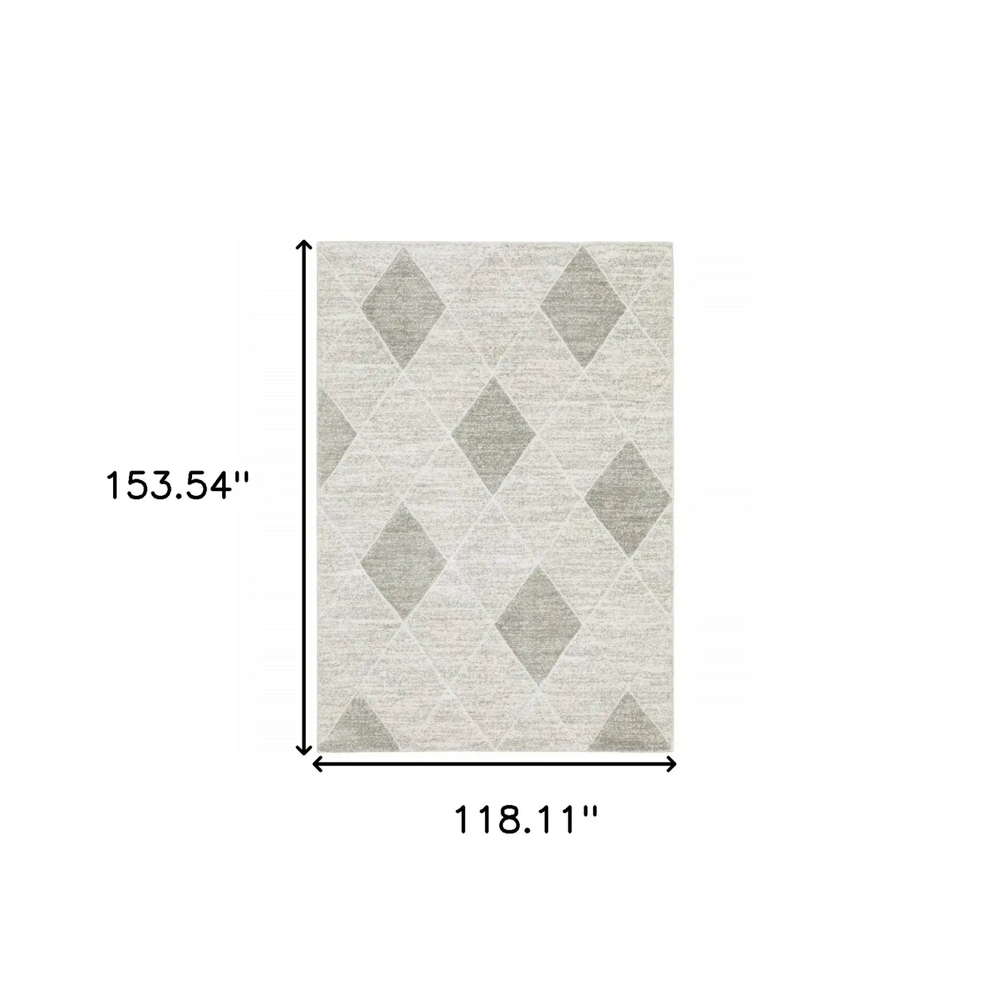 10' X 13' Grey And Ivory Geometric Power Loom Stain Resistant Area Rug - Homeroots - Flyclothing LLC