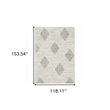 10' X 13' Grey And Ivory Geometric Power Loom Stain Resistant Area Rug - Homeroots - Flyclothing LLC