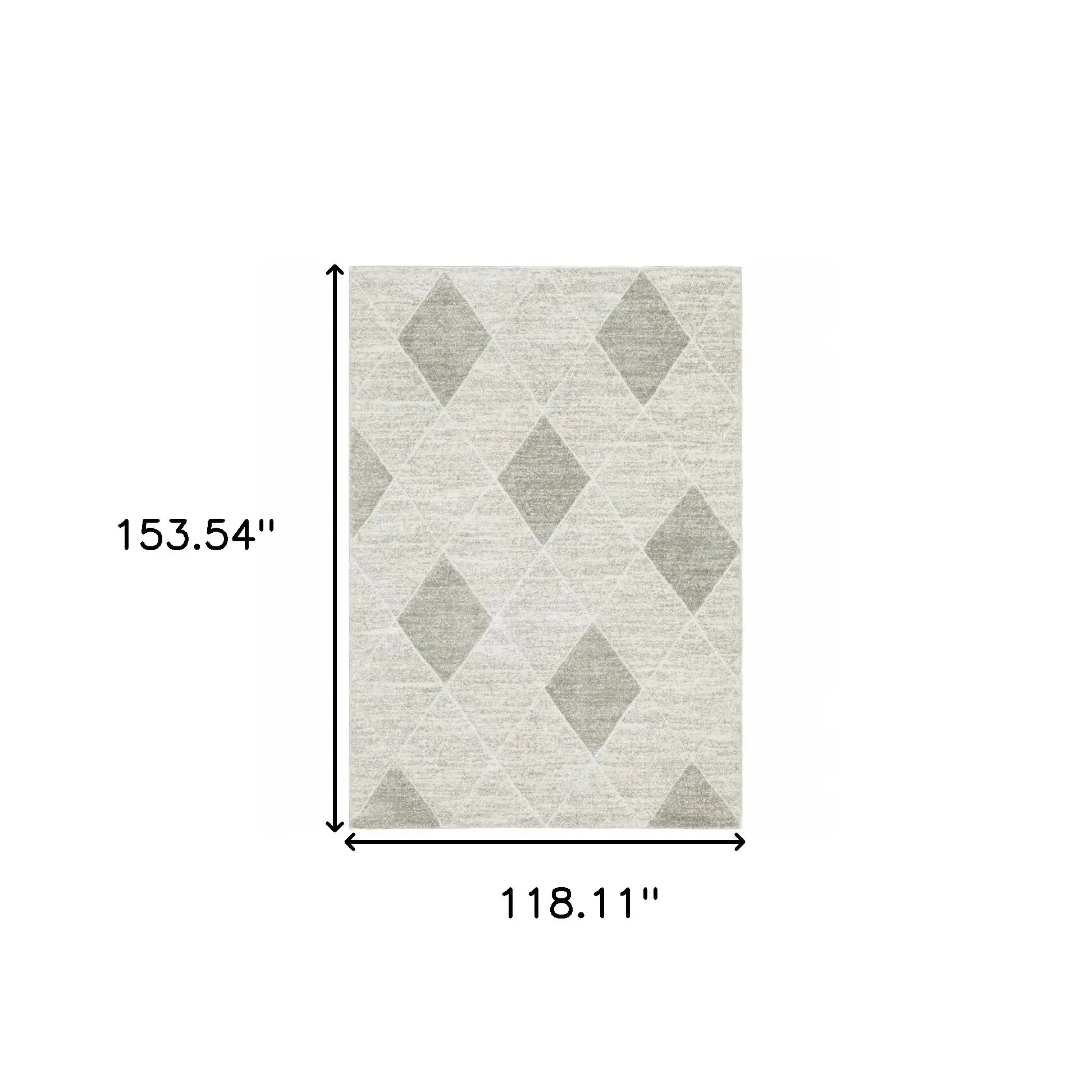 10' X 13' Grey And Ivory Geometric Power Loom Stain Resistant Area Rug - Homeroots - Flyclothing LLC