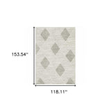 10' X 13' Grey And Ivory Geometric Power Loom Stain Resistant Area Rug - Homeroots - Flyclothing LLC