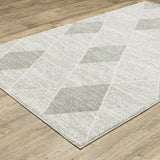 10' X 13' Grey And Ivory Geometric Power Loom Stain Resistant Area Rug - Homeroots - Flyclothing LLC