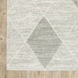 10' X 13' Grey And Ivory Geometric Power Loom Stain Resistant Area Rug - Homeroots - Flyclothing LLC