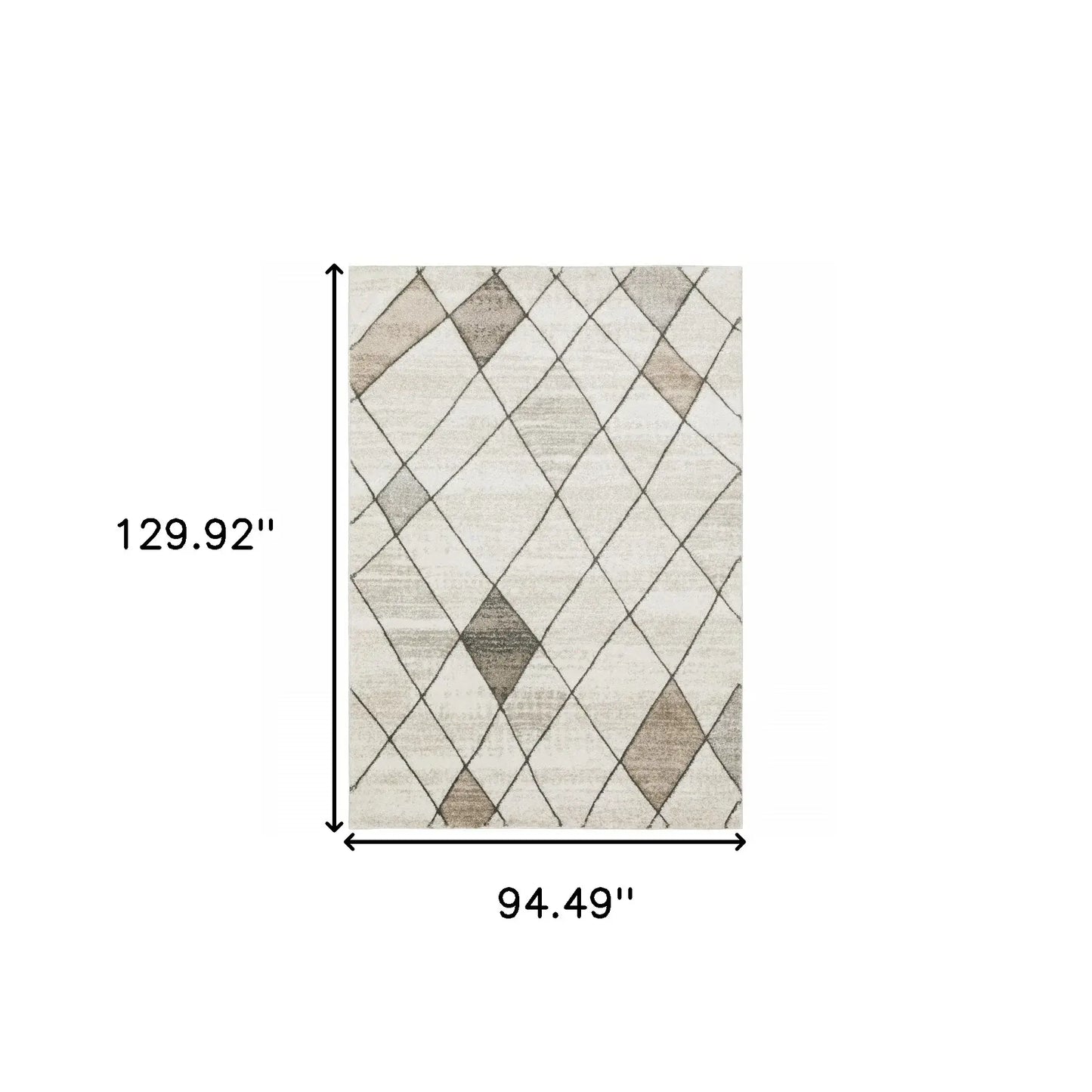 8' X 11' Beige Grey Tan And Brown Geometric Power Loom Stain Resistant Area Rug - Homeroots - Flyclothing LLC
