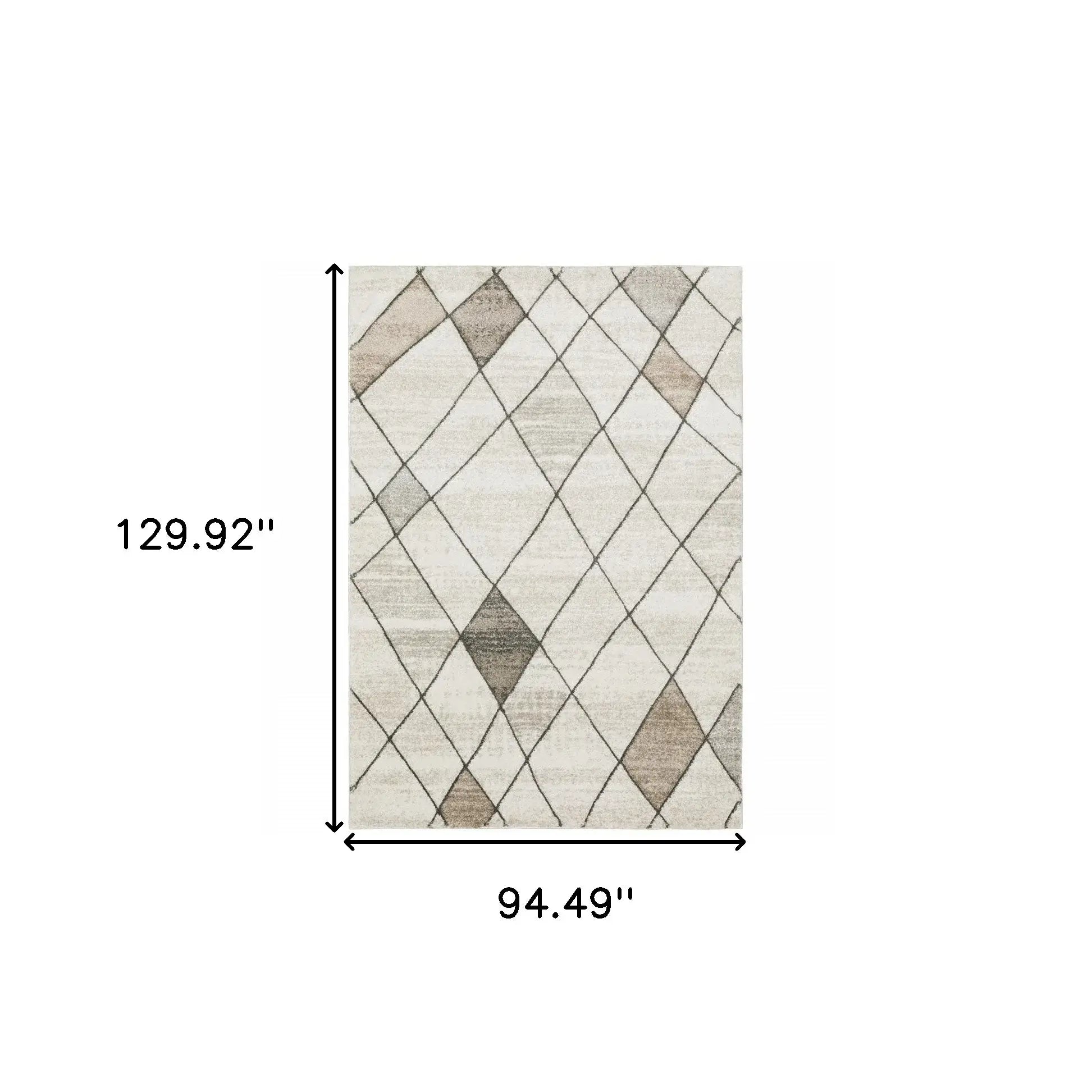 8' X 11' Beige Grey Tan And Brown Geometric Power Loom Stain Resistant Area Rug - Homeroots - Flyclothing LLC