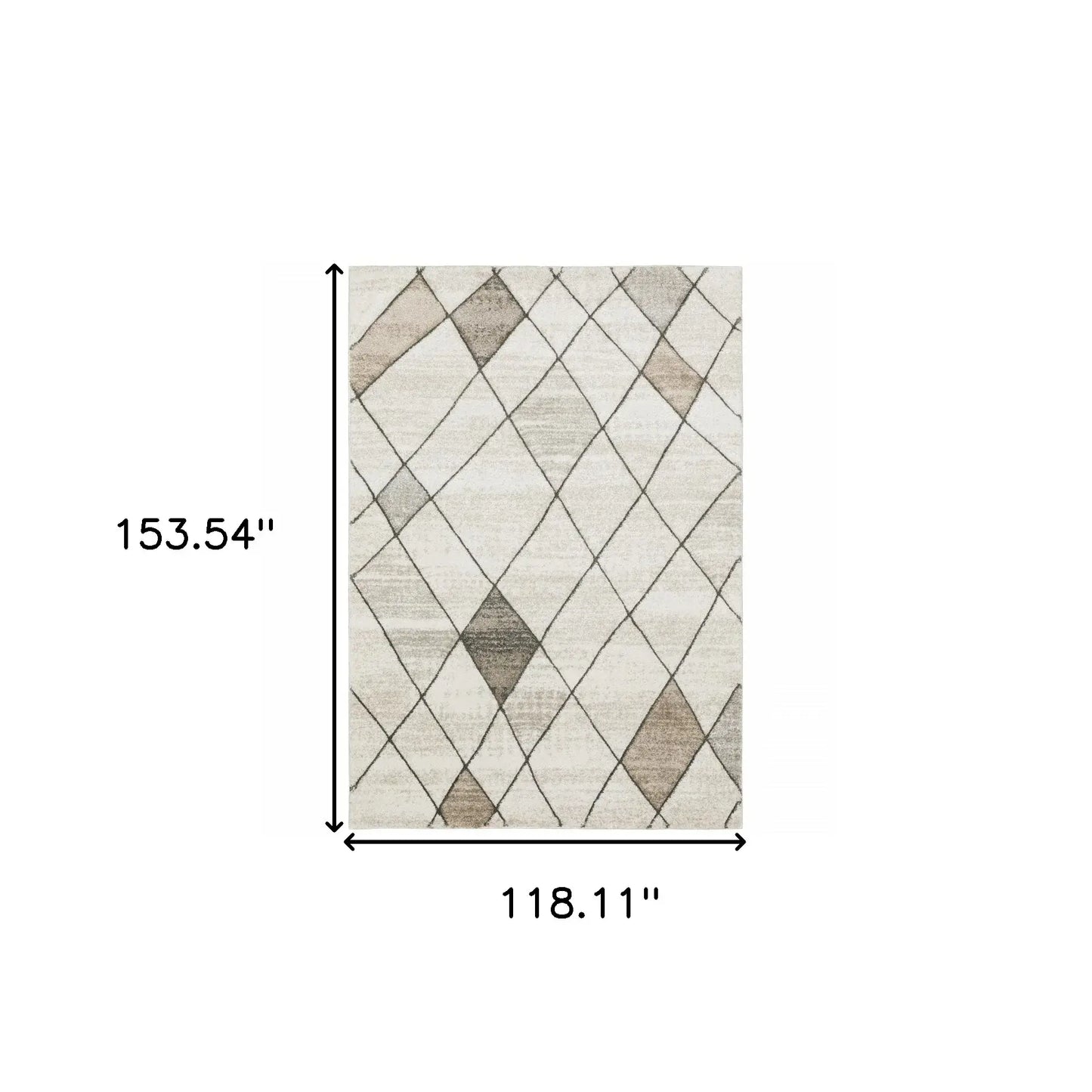 10' X 13' Beige Grey Tan And Brown Geometric Power Loom Stain Resistant Area Rug - Homeroots - Flyclothing LLC