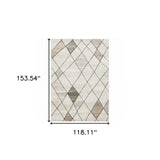 10' X 13' Beige Grey Tan And Brown Geometric Power Loom Stain Resistant Area Rug - Homeroots - Flyclothing LLC