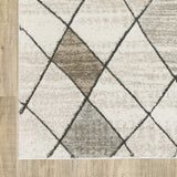 10' X 13' Beige Grey Tan And Brown Geometric Power Loom Stain Resistant Area Rug - Homeroots - Flyclothing LLC