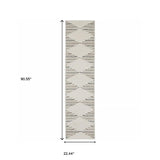 2' X 8' Brown And Ivory Geometric Power Loom Runner Rug - Homeroots - Flyclothing LLC