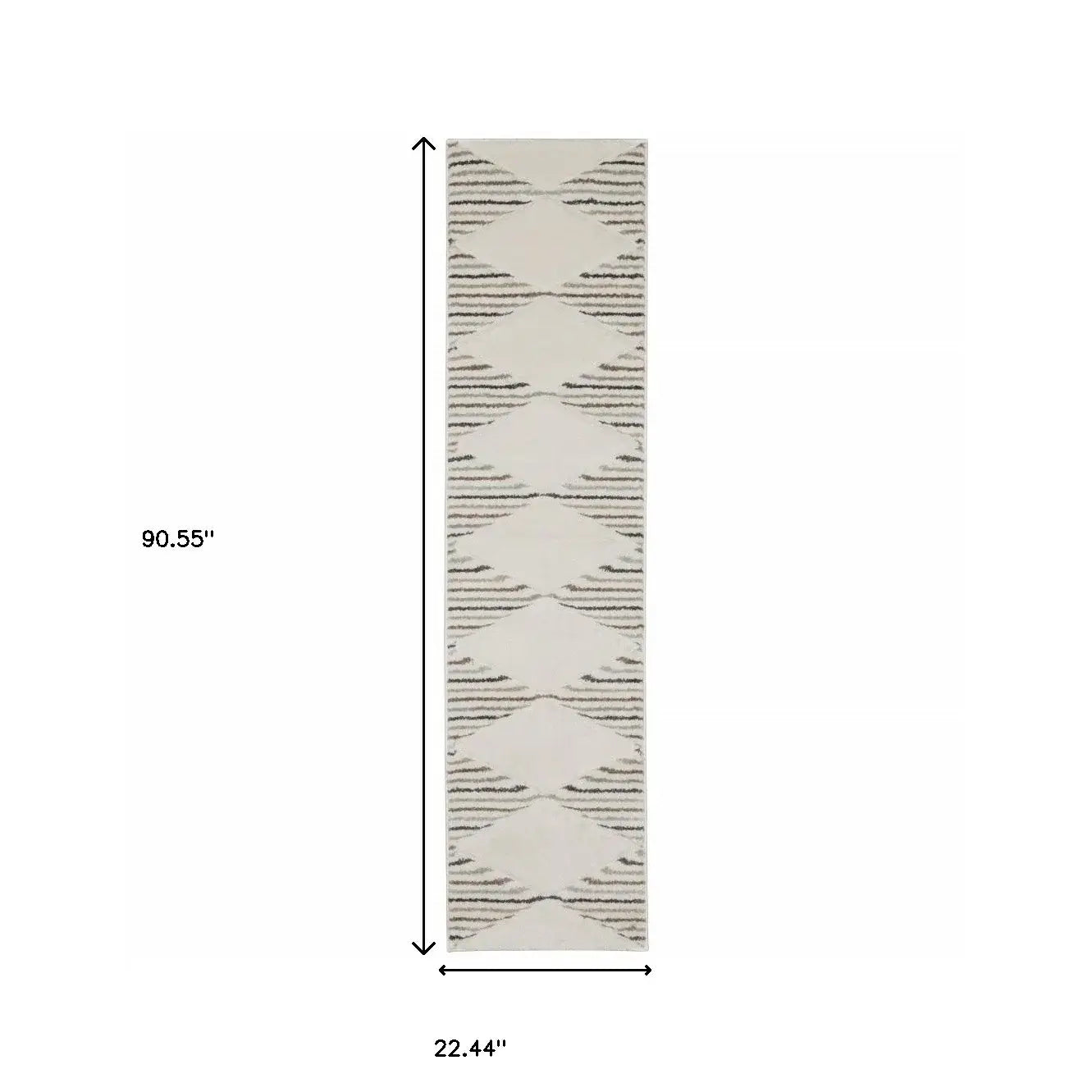 2' X 8' Brown And Ivory Geometric Power Loom Runner Rug - Homeroots - Flyclothing LLC