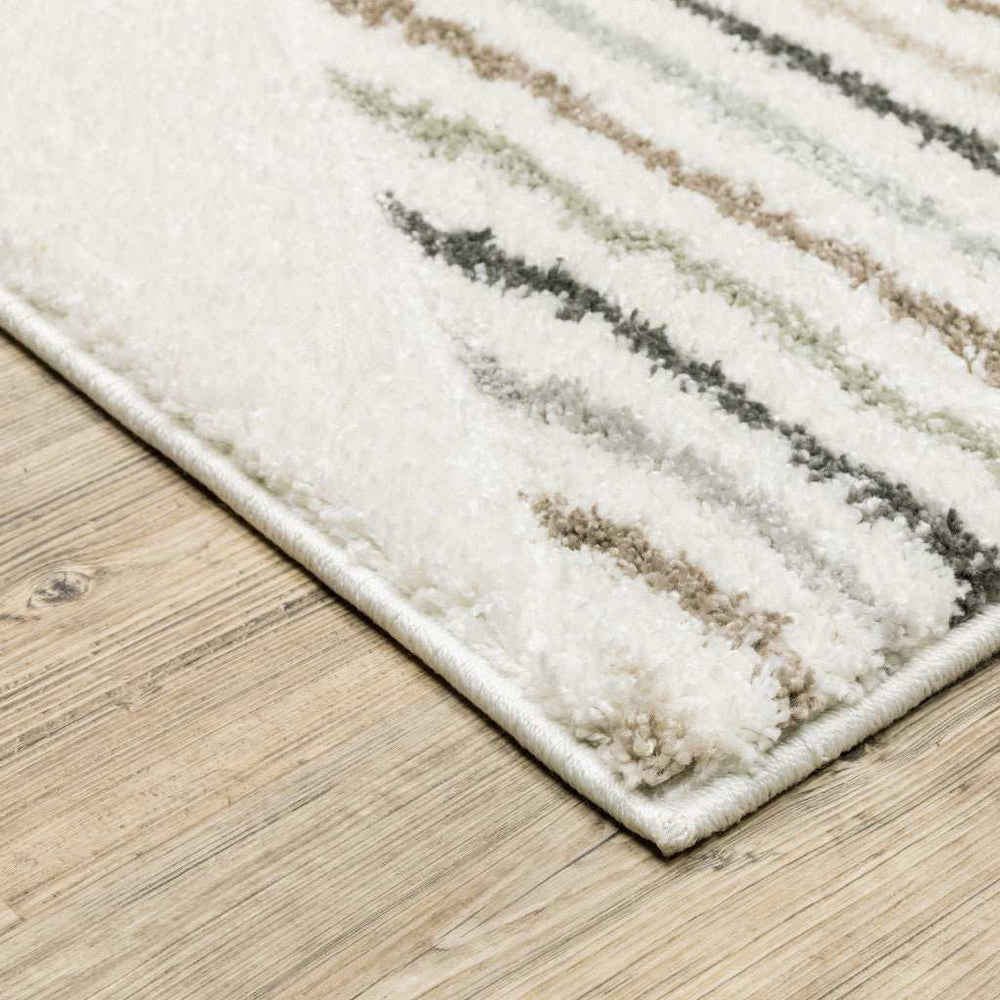2' X 8' Brown And Ivory Geometric Power Loom Runner Rug - Homeroots - Flyclothing LLC