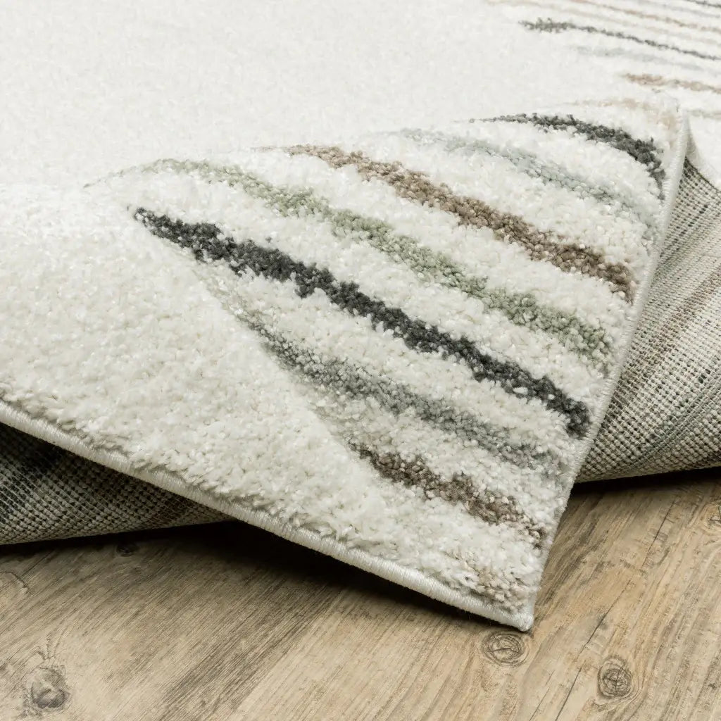 2' X 8' Brown And Ivory Geometric Power Loom Runner Rug - Homeroots - Flyclothing LLC