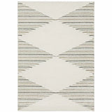 3' X 5' Beige Grey Sage Green Pale Blue Brown And Charcoal Geometric Power Loom Stain Resistant Area Rug - Homeroots - Flyclothing LLC
