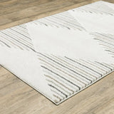 3' X 5' Beige Grey Sage Green Pale Blue Brown And Charcoal Geometric Power Loom Stain Resistant Area Rug - Homeroots - Flyclothing LLC