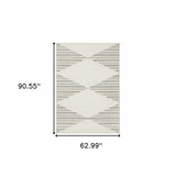 5' X 8' Beige Grey Sage Green Pale Blue Brown And Charcoal Geometric Power Loom Stain Resistant Area Rug - Homeroots - Flyclothing LLC