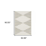 5' X 8' Beige Grey Sage Green Pale Blue Brown And Charcoal Geometric Power Loom Stain Resistant Area Rug - Homeroots - Flyclothing LLC