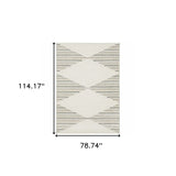 6' X 9' Beige Grey Sage Green Pale Blue Brown And Charcoal Geometric Power Loom Stain Resistant Area Rug - Homeroots - Flyclothing LLC