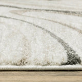 2' X 8' Gray And Ivory Abstract Power Loom Runner Rug - Homeroots - Flyclothing LLC