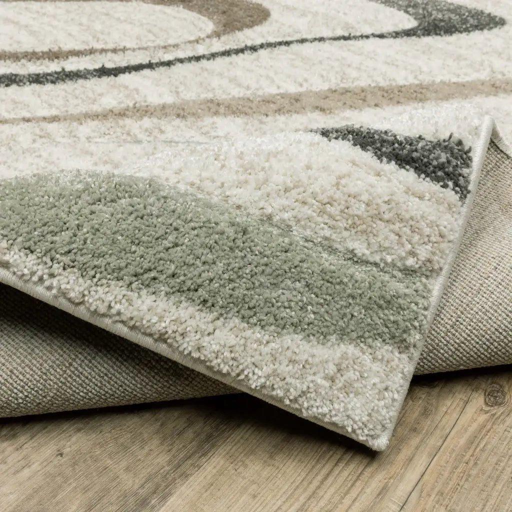 2' X 8' Gray And Ivory Abstract Power Loom Runner Rug - Homeroots - Flyclothing LLC