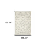 10' X 13' Ivory And Grey Floral Power Loom Stain Resistant Area Rug - Homeroots - Flyclothing LLC