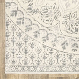 10' X 13' Ivory And Grey Floral Power Loom Stain Resistant Area Rug - Homeroots - Flyclothing LLC