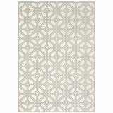 10' X 13' Ivory And Grey Geometric Power Loom Stain Resistant Area Rug - Homeroots - Flyclothing LLC