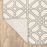10' X 13' Ivory And Grey Geometric Power Loom Stain Resistant Area Rug - Homeroots - Flyclothing LLC